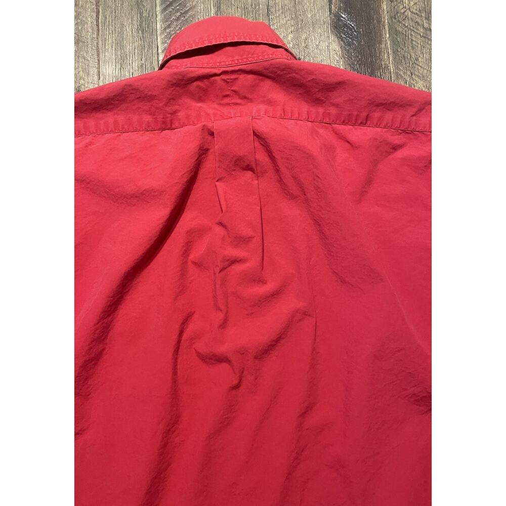 Polo Ralph Lauren Tilden Button Down Shirt Mens Medium Red Polo Bear Golf 90s - Picture 9 of 12